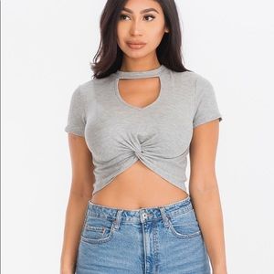 Cute Heather gray crop top